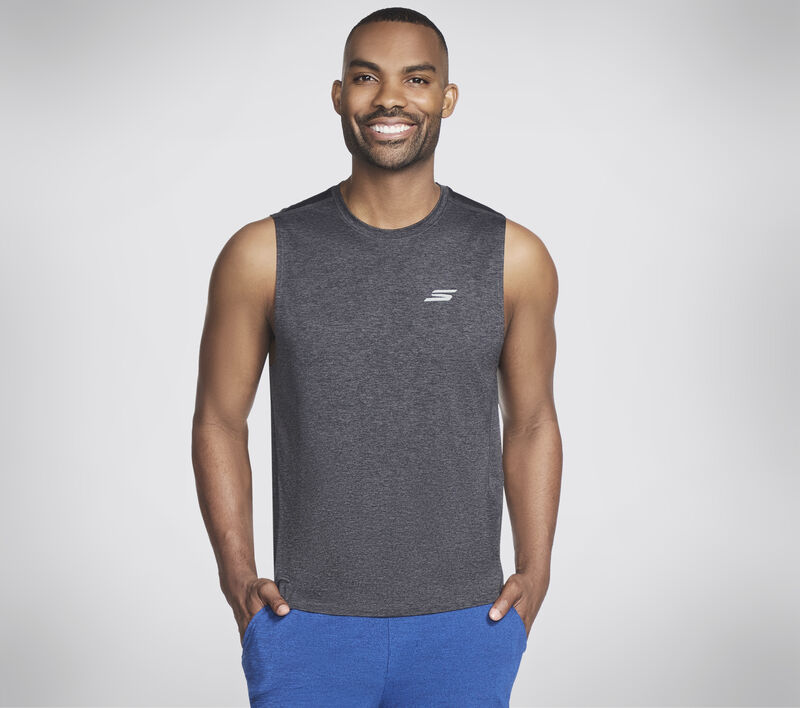 GO DRI Charge Muscle Tank, NOIR / GRIS ANTHRACITE, largeimage number 0