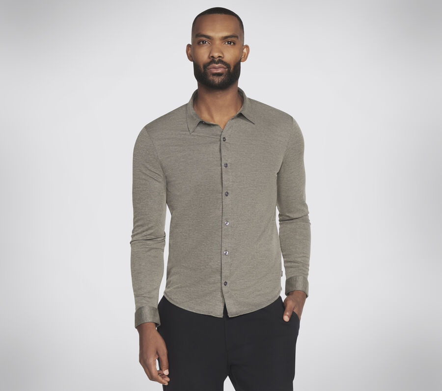 GO DRI Off Duty Button Down Shirt, GRIS ANTHRACITE, largeimage number 0