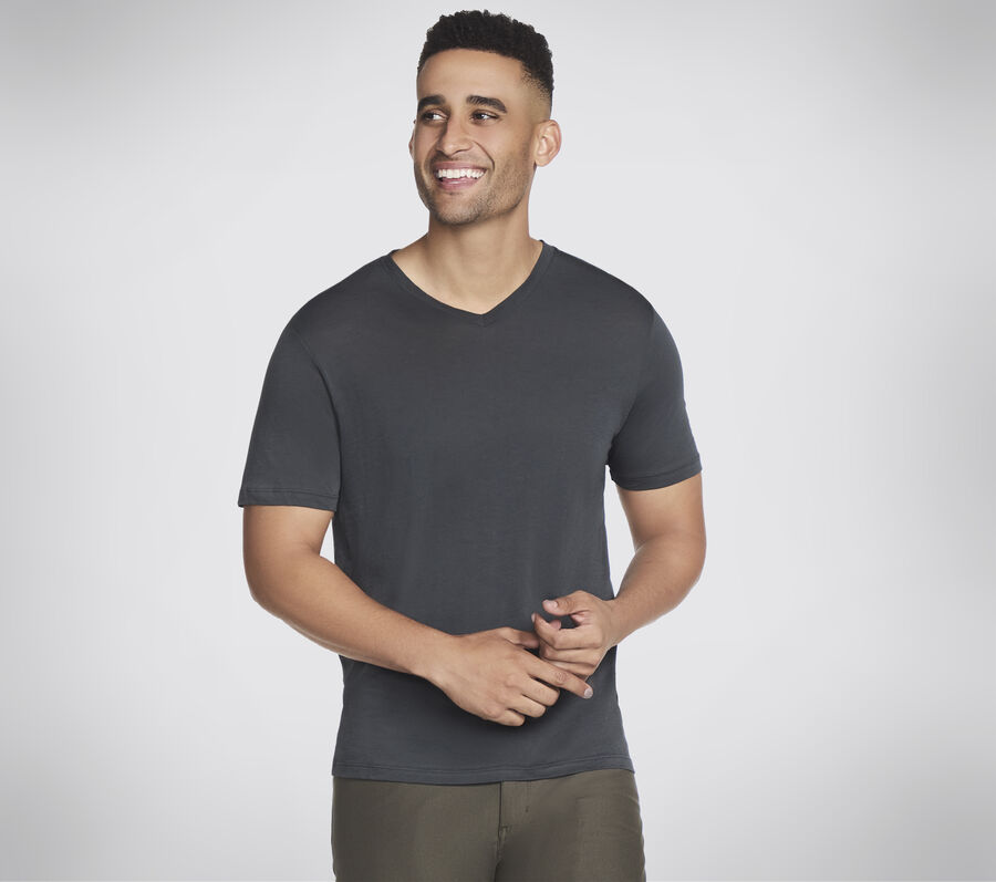 GO DRI Pima Signature V-Neck, BROWN, largeimage number 0