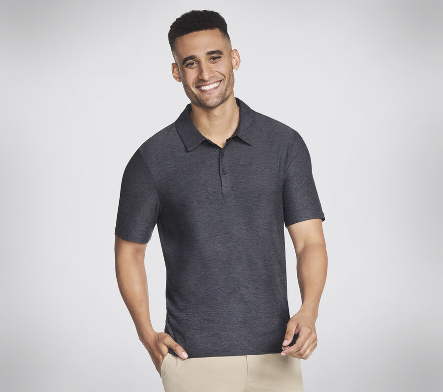 GO DRI All Day Polo, NOIR / GRIS ANTHRACITE, largeimage number 0