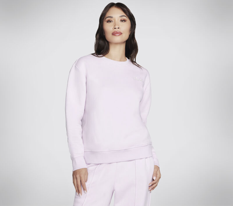 SKECH-SWEATS Signature Pullover Crew, LAVANDE / ROSE, largeimage number 0