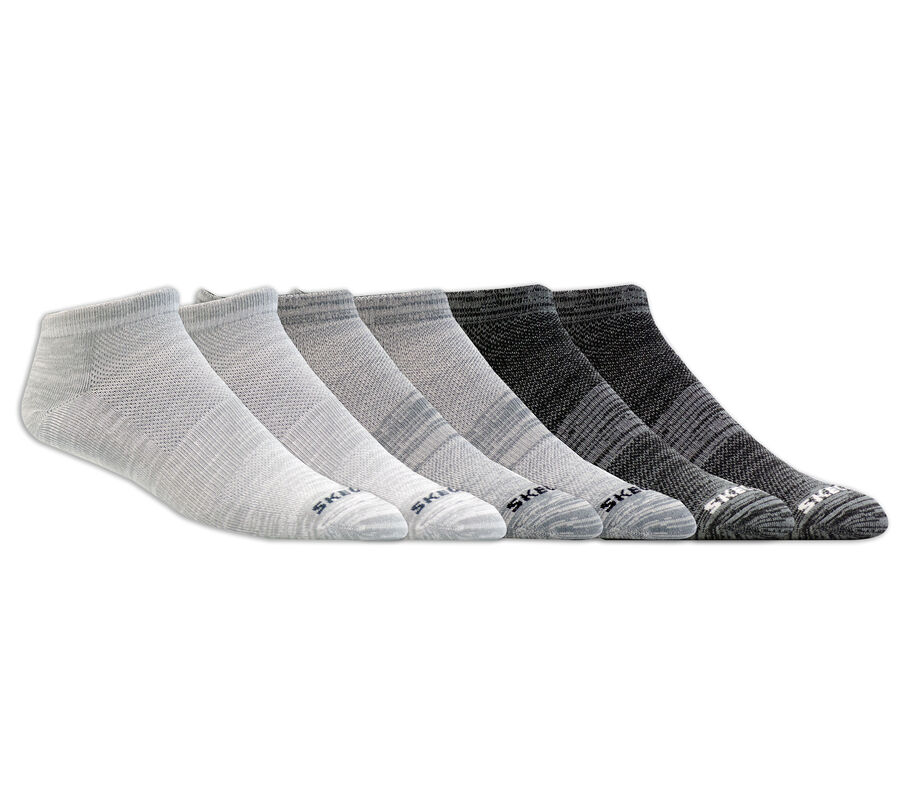 6 Pack Non Terry Low Cut Socks, GRIS, largeimage number 0