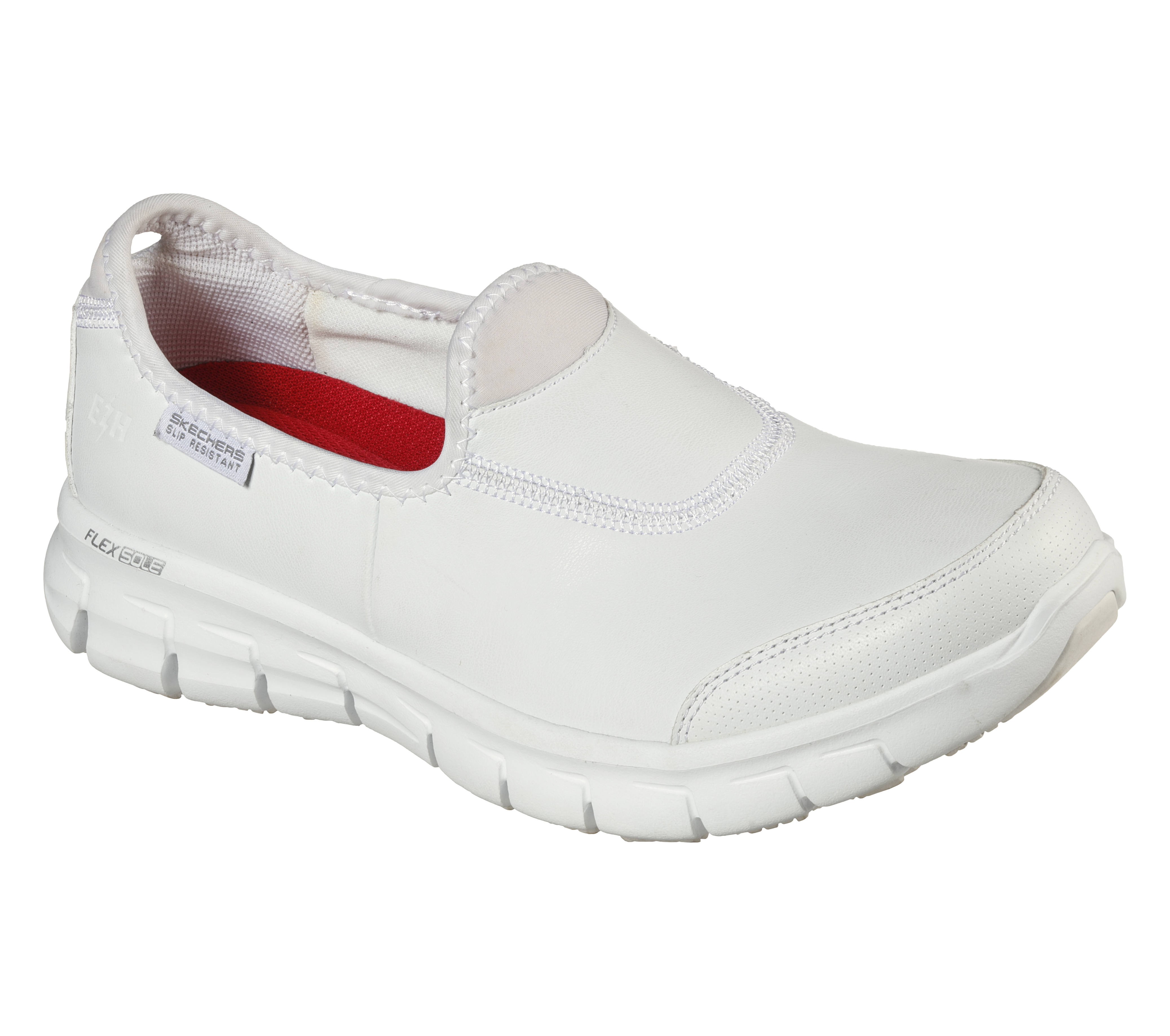 Skechers white best sale slip on